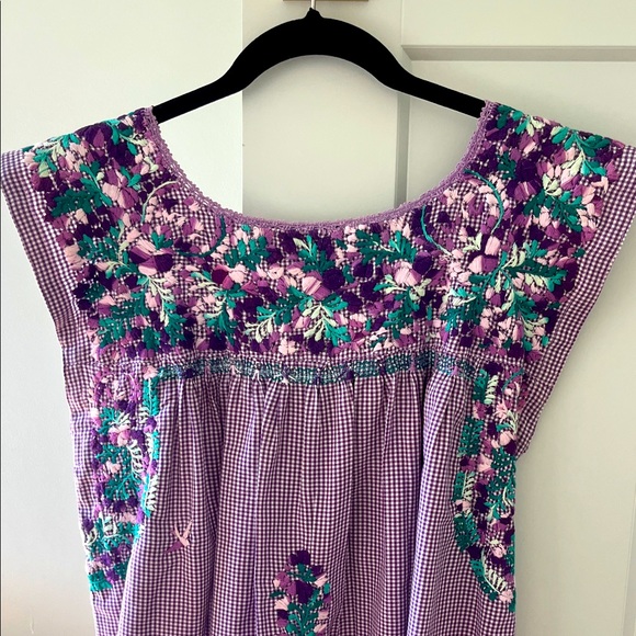 Mi Golondrina Purple Embroidered Top - Picture 1 of 5